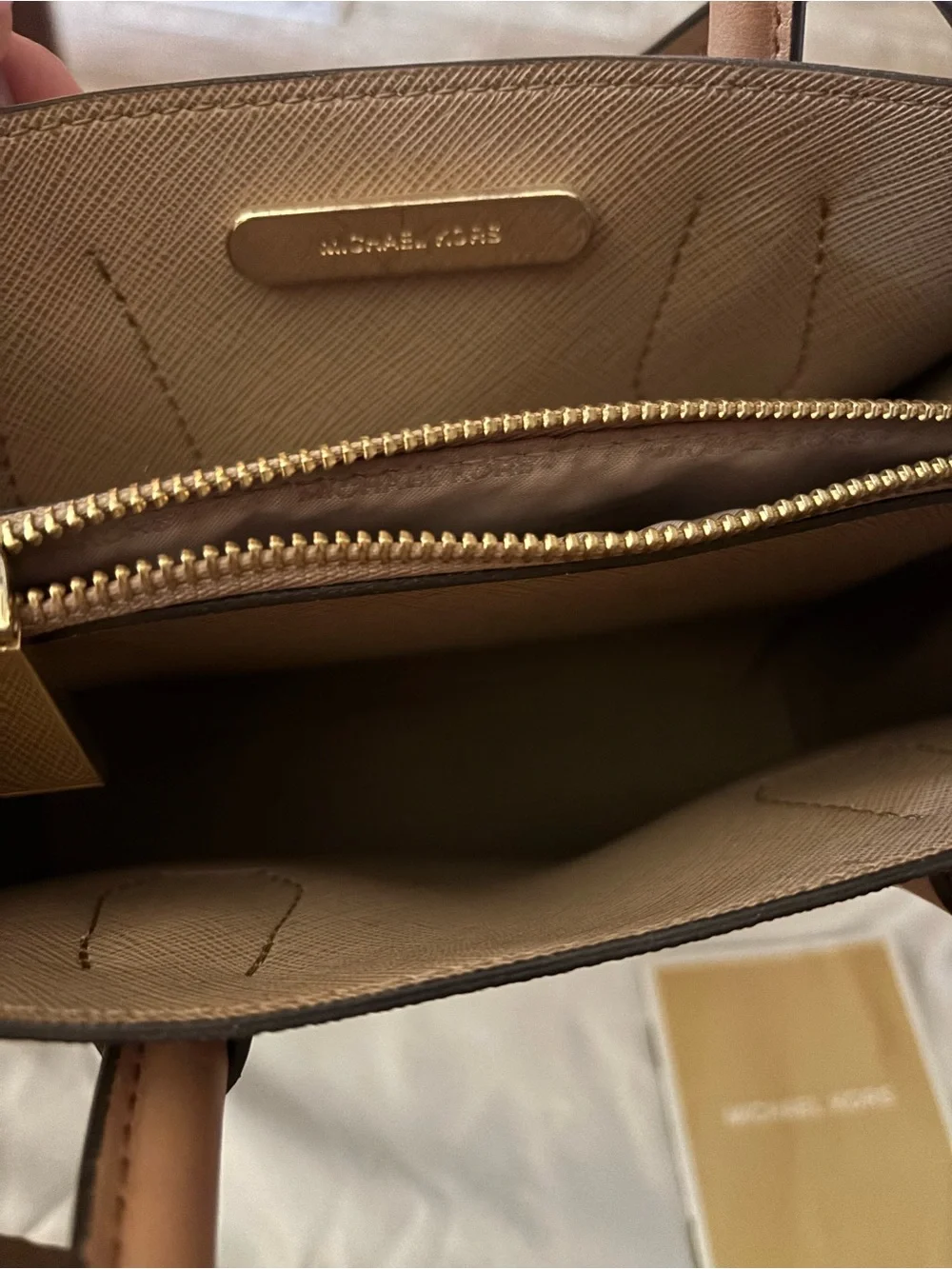 Michael Kors Beige/ Brown Signature Mini Satchel